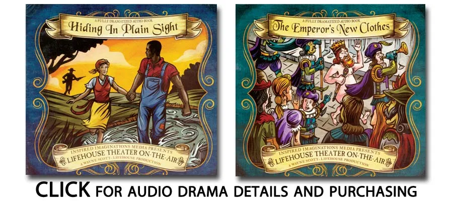 Hiding in Plain Sight and The Emperor's New Clothes: click for audio drama details and purchasing